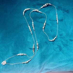 Silver and Glass Beaded Necklace by Nine West